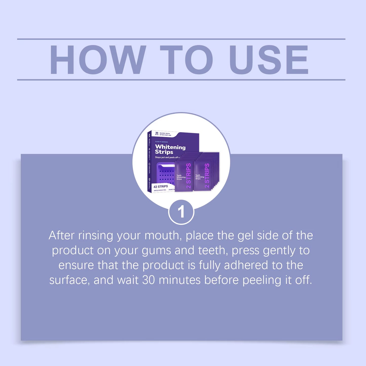 Teeth Whitening Strips - 30 Min Quick White Gel Strips, Improve Dental Yellowing Oral Care, 42 Pack for Lasting Bright Smile