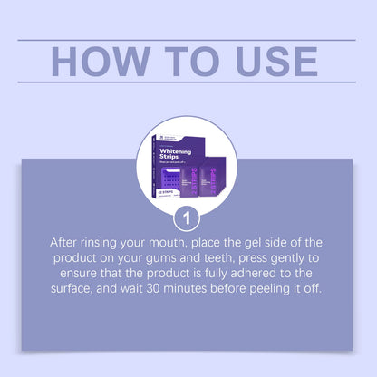 Teeth Whitening Strips - 30 Min Quick White Gel Strips, Improve Dental Yellowing Oral Care, 42 Pack for Lasting Bright Smile